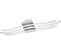 Subzonal-Eglo Luminaire Plafonnier Roncade À 3 Panneaux Led, Lustre En Aluminium Et Acier, Lampe De Salon Chromé
