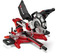 SUBZONAL-Einhell Scie à onglet radiale TC-SM 2131/1 Dual (max. 1 800 W, 4 900 tour/min, système de glissière intégré, butée de pièce, dispositif de serrage, avec lame aux carbures de tungstène et las