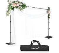 SUBZONAL-EMART 2,6x3m Système Support de Toile de Fond Photo avec Base Acier Réglable pour Photographie, Fêtes, Anniversaires, Studios Vidéo