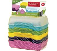 Subzonal-Emsa Clipboxes Set De 3 Variabolo 509388 6 Demi-Coques Pour 3 Boîtes De Conserve Peut Être Assemblé À Volonté Passe Au Lave-Vaisselle Particulièrement Adapté Aux Enfants, Coloré, 15 X