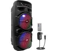 SUBZONAL-Enceinte Bluetooth, Enceinte Portable Extérieure Rechargeable de 600 W, Haut Parleur Sono avec Double Caisson de Basses, Tweeter, Entrée Microphone, Lumières de Fête, USB, Radio, Télécommand