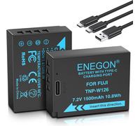 SUBZONAL-ENEGON NP-W126/W126S Lot de 2 Batteries Rechargeables 1500 mAh avec Câble USB-C 2 en 1 pour Fujifilm X100V, X100VI, X100F¿X-A1, X-E1, X-E2, X-E3, X-M1, X-Pro1, X-T1, X-T3, HS30EXR, HS35EXR,