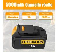 SUBZONAL-Energup 2 Pièces 18V 5.0Ah Batterie pour Dewalt Batterie 18V DCB184 DCB200 DCB182 DCB180 DCB181 DCB182 et Double Port Chargeur DCB102 pour Dewalt Chargeur DCB105 DCB108 DCB118 DCB132