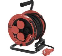 SUBZONAL-Enrouleur de câble 25m - 4 prises avec protection accrue contre les contacts accidentels - étanche & résistant au froid, antichoc - 230V, 10A, 2300W - isolation en gomme, 1,0 mm2, IP44