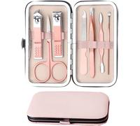 Subzonal-Ensemble De Manucure7 Pcs, Kit De Coupe-Ongles, Kit Pedicure, Trousse De Pédicure Manucure, Professionnel Acier Inoxydable Pédicure Nail Clipper Outils Kit De Toilettage(Rose)