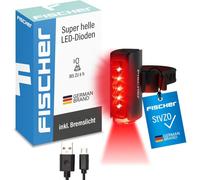 Subzonal-Feu Arrière Led Pour Vélo Twin Stop Avec Éclairage Supplémentaire Au Sol Et Feu Stop, Boîtier En Aluminium, Jusqu'à 8 Heures D'autonomie, Noir, 1 Pièce