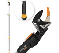SUBZONAL-Fiskars Coupe-Branches Multifonctions Télescopique, pour Bois vert et Rameaux, Revêtement antiadhésif, Lame en acier/manche en aluminium, longueur 2,4 - 4 m, noir/orange, UPX86, 1023624