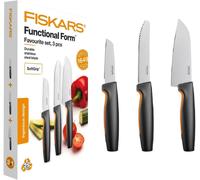 Subzonal-Fiskars Set De Couteaux De Cuisine, 3 Pièces, Functional Form, Couteau De Chef (Petit), Couteau À Tomates, Couteau D'office, Acier Inoxydable Japonais/Plastique, 1057556