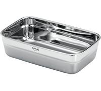 SUBZONAL-Flexx 2GO Boîte à déjeuner carrée en acier inoxydable 0,6 l Passe au micro-ondes et au four jusqu'à 150 °C Passe au lave-vaisselle Argenté/argenté