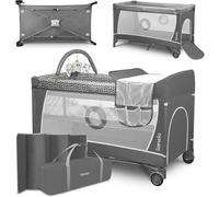 Subzonal-Flower Lit Bebe Parapluie, Deux Hauteurs De Matelas, Entrée Latérale, Barre Avec Jouets, Table À Langer Sûre Sac De Transport,Système De Pliage Rapide