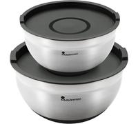 Subzonal-Foodies Collection - Lot De 4 Bols À Mélanger En Acier Inoxydable Avec Couvercle - Échelle De Mesure - Base Antidérapante - Durable Et Élégant