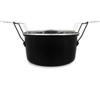 Subzonal-Friteuse Du Nord 28cm Avec Panier Inox - Acier Émaillé Noir + Bord Ch + Jonc Inox - Pour Des Frites Maison Délicieuses - 3645575