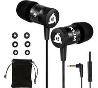 SUBZONAL-Fusion Ecouteurs Haute Qualité Audio - Durables + Garantis 5 Ans - Innovant - Ecouteur Intra-auriculaire avec Mousse à Mémoire de Forme et Microphone - Prise Jack 3,5mm - Noir