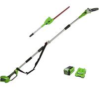 SUBZONAL-G40PSHK2 Élagueuse et Taille Haie à Batterie sur Perche 2-en-1 avec Bandoulière, Guide Tronçonneuse 20 cm, Lames Double Action 51 cm, Batterie 40V 2Ah Chargeur, Garantie 3 Ans