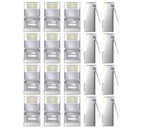 SUBZONAL-GeerkerChip Cat 6 Connecteur Lot de 20,Cat6 Conducteur Cat6 Blindé RJ45 8P8C Connecteur pour STP Câble Réseau Ethernet Serre-Câble Modulaire