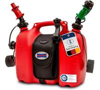 SUBZONAL-GmbH 805062 Réservoir Double Profi PE-HD avec Pochette Cavalière et Systèmes de Remplissage, Rouge, 6+3 L