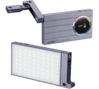 SUBZONAL-Godox M1 RGB LED Panneau Lampe, Full Color Lumière à Caméra Vidéo Lampe avec Mode de Musique, 2410 mAh Pussante Batterie au Lithium Vidéo Light de Poche, RGB Mode, CCT Mode et 15 Effets de L
