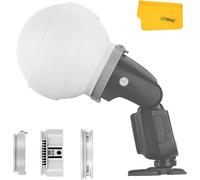 SUBZONAL-Godox ML-CD15 Diffuseur Dôme avec 3 Types D'adaptateurs, Dôme de Diffusion Silicone pour Godox V1 V1 Pro V100 TT685II V860II V860III AD100 Pro AD200 Pro AD200 ProII AD300 Pro AD400 Pro ML30