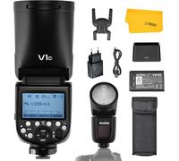 SUBZONAL-Godox V1 V1C V1-C Flash pour Canon, 2.4G TTL Godox V1 Canon Ronde Flash HSS 1/8000s, Lampe Pilote LED à 10 Niveaux, 480 éclairs à Pleine Puissance, pour Portrait Mariage Voyage Product Photo