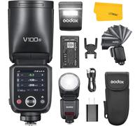 SUBZONAL-Godox V100N V100-N Flash pour Nikon, 100Ws TTL 2.4G sans Fil Flash à Tête Ronde Speedlite HSS 1/8000s, 400 Flashs à Pleine Puissance, Lampe de Modélisation LED, Externe Flash pour Nikon Camé