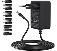 SUBZONAL-Gonew21 Adaptateur Secteur Alimentation 5V - Adaptateur AC/DC 2M Fil 10 Fiches, Universel 5V 2A 10W Sortie, Entrée AC/DC Adapter 200-240V 50-60HZ, pour Bande LED, Routeurs et Autres( 2A)