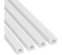 SUBZONAL-Goulotte carrée , Cache-câble auto-adhésif, Gestion et masquage de câbles simples - 4 x 10 mm (L) x 8mm (H) - sections de 1 mètre (Multipack 4 mètres) ¿ Blanc