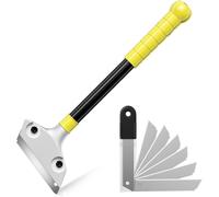 SUBZONAL-Grattoir Vitre, Grattoir Peinture avec 10 Lames, Racloir pour Plaque avec Fonction knock-out, Scraper Plancha à Long Manche pour Plaque à Induction, Nettoyage, Fenêtres, Carrelage
