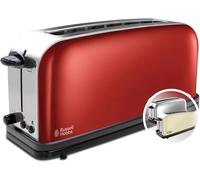 SUBZONAL-Grille Pain Fente extra large et longue 2 Toasts/ 1 Tranche baguette Colour+ Rouge (6 Niveaux de Brunissage rapide, Surélévation, Décongèle & Réchauffe, 1000W) Toaster 21391-56