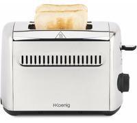 SUBZONAL-Grille Pain Toaster 2 Tranches TOAS9 Fentes larges 40mm Inox vintage, 7 Niveaux brunissage, Décongélation, Rapide uniforme, Remontée extra-haute, Pain, muffin, bagel, Nettoyage facile, 950W