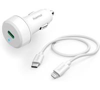 Subzonal-Hama Chargeur De Voiture 20 W (Usb C - Lightning, Power Delivery, 1 M, Pour Apple Iphone, Haute Vitesse, Prise Allume-Cigare, Voiture) Blanc