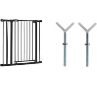 Subzonal-Hauck Barrière Sécurité Enfant Close N Stop, 84-89 Cm - Barrière Escalier Et Porte - Noir Mat & Y-Spindel/Adaptateur Pour Rampes/Pour Barrières Autoclose N Stop/75 À 80 Cm/2 Pièces/Blanc