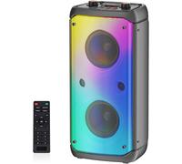 SUBZONAL-Haut-parleur Bluetooth sans fil, 80 W sans fil TWS, haut-parleurs portables pour fête d'extérieur avec caisson de basses, basses profondes, 6 lumières LED colorées, son stéréo puissant pour