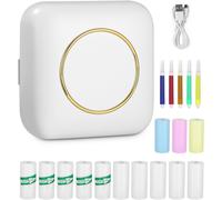 SUBZONAL-heuchaey Imprimante Portable,Mini Imprimante Photo Portable,avec 13 Rouleaux de Papier Thermique,Bluetooth Imprimante Thermique pour iOS,Android,imprimante sans Encre pour Photo,Étiquettes,M