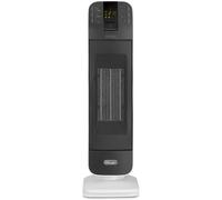 SUBZONAL-HFX65V20 Chauffage soufflant à tour, technologie céramique, silencieux, 2 niveaux de puissance, minuterie 24H, fonction Eco-énergie, lumière, anti-basculement, léger, blanc/gris
