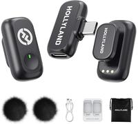SUBZONAL-Hollyland Lark A1 Mini Duo Micro-Cravate sans Fil pour iPhone 15/16 & Android, 48 kHz / 24 Bits, Annulation de Bruit Intelligente à 3 Niveaux, Mini Microphone sans Fil pour Youtube, Podcast,