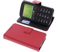 SUBZONAL-Housse Compatible avec Doro 1380 Style Livre Rouge Coque de Protection Portefeuille