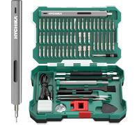 SUBZONAL-HYCHIKA Tournevis Electrique Precision Sans Fil, 67 en 1 Kit d'outils de Réparation, kit Tournevis de Precision Reparation Chargement USB & Éclairage LED, pour Téléphone Portable, Ordinateur