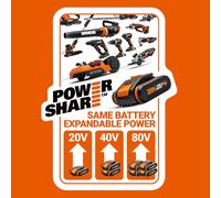 SUBZONAL-Hydroshot WG620E.4 Nettoyeur Haute Pression sans Fil 18V Pistolet Nettoyage Voiture Arrosage Système Auto-amorçante Powershare avec Buse de Pulvérisation Lance Longue Tuyau de 6 m 120L/h 24B