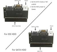 SUBZONAL-IDE 100 133 PATA vers Dual Serial SATA 7PIN Adaptateur Convertisseur réversible pour disque dur