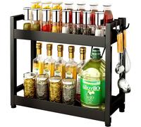 SUBZONAL-JABNOW Étagère de Stockage d'Épices à 2 Niveaux - Support à Épices pour Cuisine, Capacité de Charge de 30 KG, Solution de Rangement pour le Plan de Travail de Cuisine - Avec Kit d'Installati