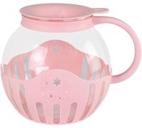 SUBZONAL-JOCCA - Machine à pop-corn en verre pour micro-ondes 2,2 l avec grille en silicone, passe au lave-vaisselle, couleur rose