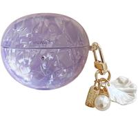 SUBZONAL-JRCYVTA Coque pour écouteurs Huawei Freeclip - Exquis et intéressant - Motif unique de coquillage - Housse de protection pour écouteurs Bluetooth sans fil - Pour femmes et filles - Violet