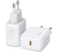 SUBZONAL-Jsdoin Lot de 2 adaptateurs USB C, 25 W, chargeur USB C, adaptateur secteur PD 3.0, chargeur rapide, compatible avec iPhone 16/15/14/13/12/11 Pro Max/SE, iPad, AirPods, Samsung