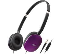 SUBZONAL-JVC HA-S160M-V-U Casque Plat Pliable et Compact - Couleur Brillante - avec Interrupteur Marche/arrêt pour Microphone - Idéal pour Le télétravail et Les réunions en Ligne (Violet)