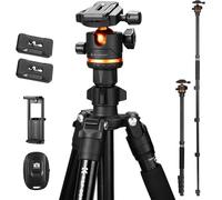 SUBZONAL-K&F Concept Trépied Appareil Photo pour Smartphone 192cm, Trépied Caméra avec Clip de Téléphone, Monopode Amovible pour Canon Nikon Sony DSLR iPhone Smartphone, Télécommande Bluetooth