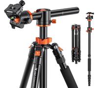 SUBZONAL-K&F Concept Trepied Monopode Appareil Photo Rouge T255A4, Trépied Professionel Compact pour DSLR, Trepied Voyage Leger en Aluminium avec Rotule Metal Sac de Transport Inclus Max: 10kg