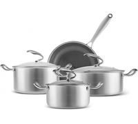 Subzonal-Karaca 5ply Powersteel 316+ Set De 7 Ustensiles De Cuisine - Set En Acier Inoxydable De Haute Qualité Pour Une Expérience De Cuisson De Première Classe Sur Les Cuisinières À Induction