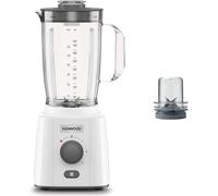 SUBZONAL-Kenwood BLP41.C0WH Mixeur, Carafe de 2L avec poignée pratique, lames en acier, 3 vitesses+Pulse, y compris accessoire haché, pieds antidérapants, plastique, blanc et gris