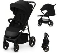 Subzonal-Kinderkraft Trig 3 Poussette Canne, Légère, Position Allongée, Suspension 4 Roues, Pliable, Harnais Réglables À 5 Points, Repose-Pieds, Jusqu'à 25 Kg, Noir