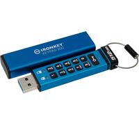 SUBZONAL-Kingston IronKey Keypad 200 512GB Clé USB Chiffrée Clavier Alphanumérique Accès Multi-Pin XTS-AES 256-bit FIPS 140-3 Niveau 3 Certifié (En Attente) IKKP200/512GB, Bleu